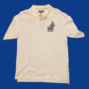Super dope ECKŌ UNLTD white embroidered polo shirt ❤️‍🔥